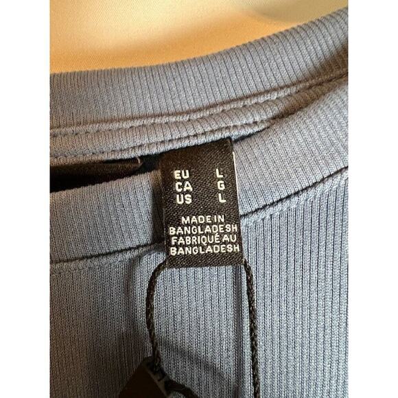 Vero Moda Phine Long Sleeve Rib Jersey Dress Coronet Blue Comfort Casual Travel - Picture 7 of 11